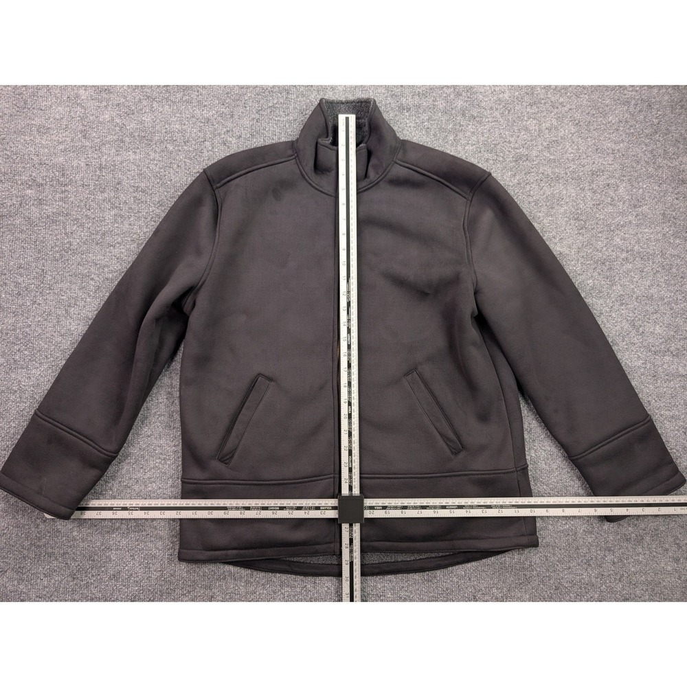 Vintage Ralph Lauren Lauren Full Zip Faux Suede Jacket Womens Large Black Coat - Picture 12 of 15